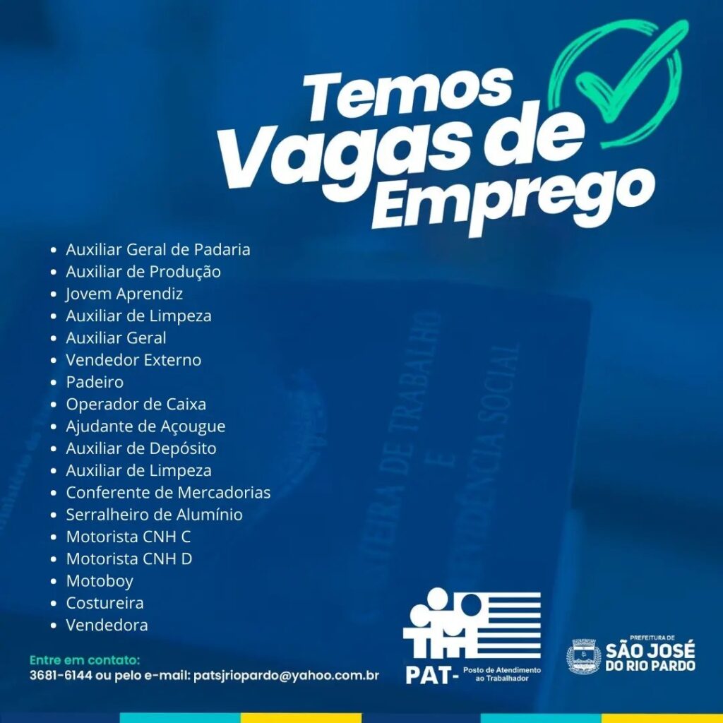  Vagas Para Atendimento SP