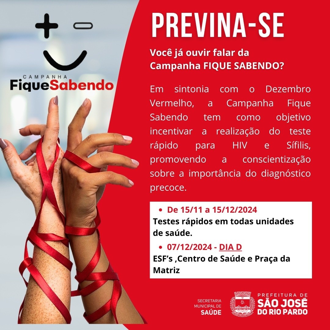 Fique Sabendo: Previna-se Contra HIV e Sífilis! - Portal Oficinal de ...