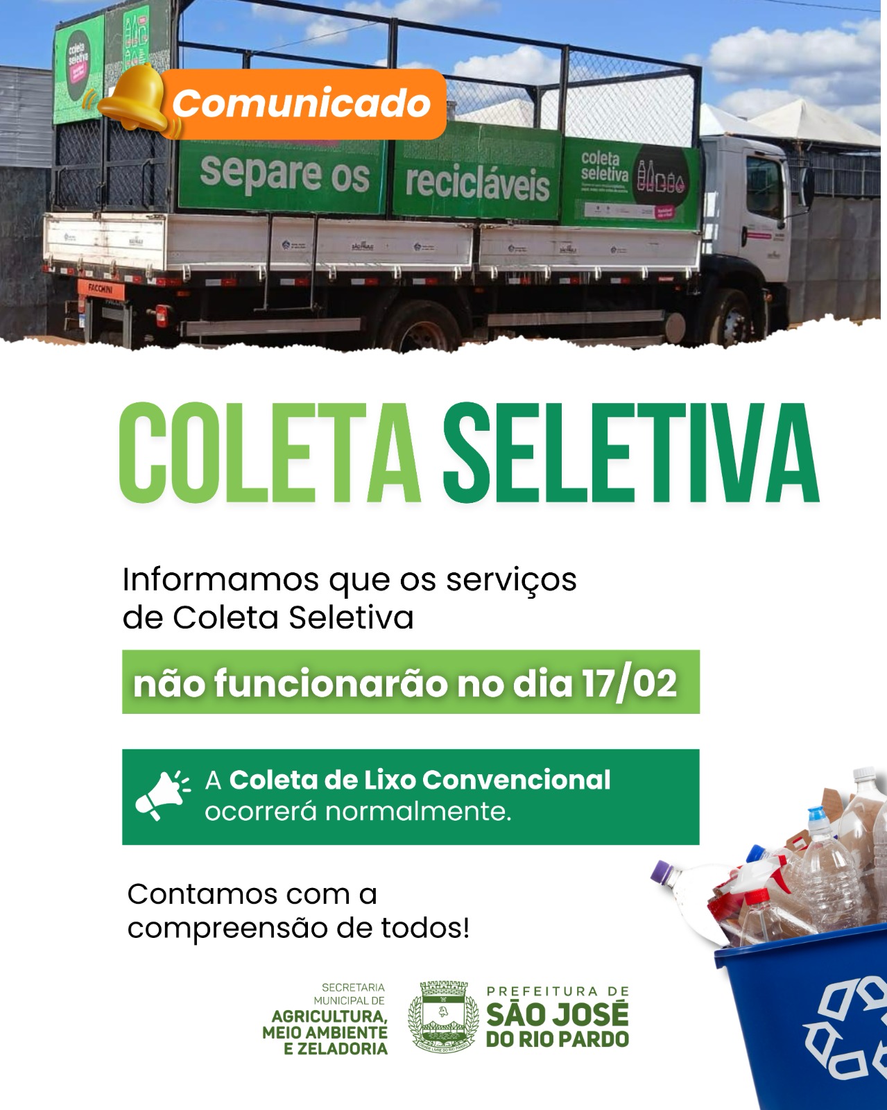 Coleta Convencional (linha cinza) e Coleta Seletiva (linha verde ...